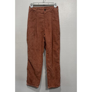 Shein High Rise Corduroy Pants Womens Size 2 Pink Orange Casual Trouser Fall